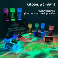 12 pièces - Coffret de poudres phosphorescentes, poudre pigmentée illuminante de nuit, sûre et durable, article de loisirs créatifs pour peinture corporelle 3