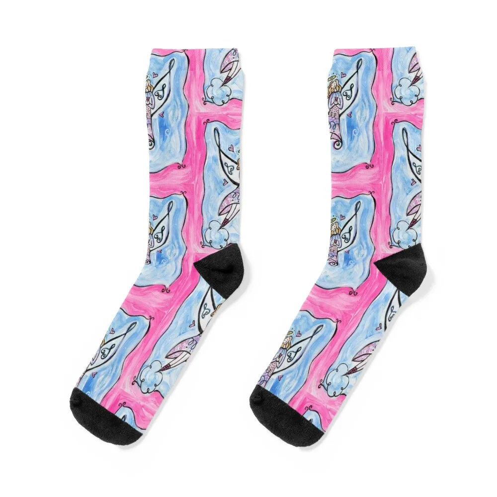 

Whimsical Angel Praying Socks sports stockings funny sock short Socks Girl Men's