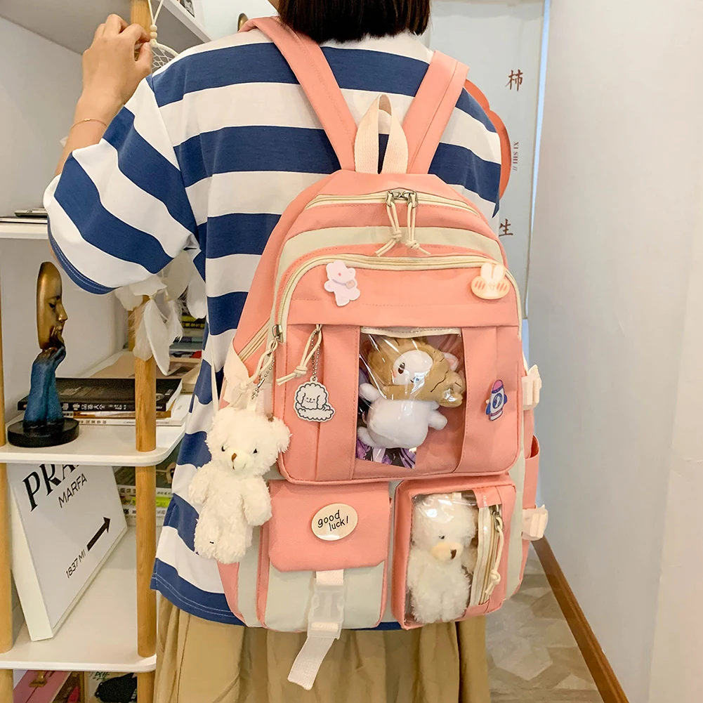 Aesthetic Mochilas De Moda Para La Escuela Unids/set Mochila