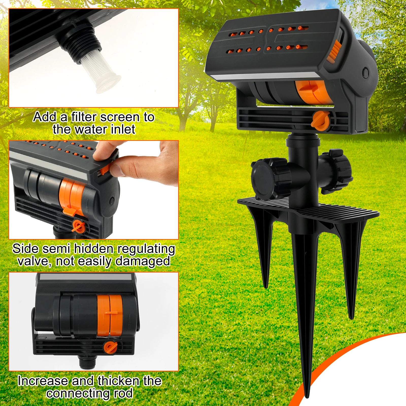 Adjustable Garden Lawn Water Sprinkler with Filter
