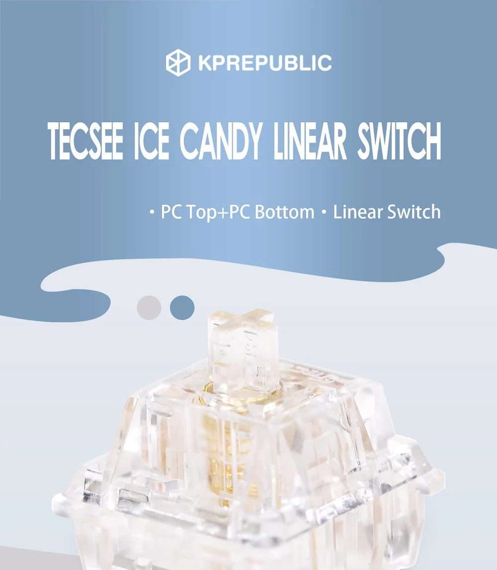 pc world keyboards TECSEE Ice Candy Transparent Linear Switch 5pin RGB SMD 63.5g force mx for mechanical keyboard Gold Sping PC Housing Clear computer keypad