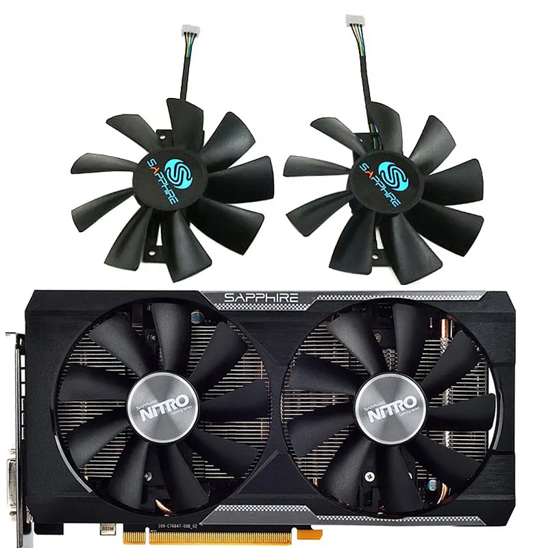 

NEW 2FAN/1LOT 100MM GAA8B2U R9 380 GPU Fan，For Sapphire R9 380 380X Graphics card cooling fan