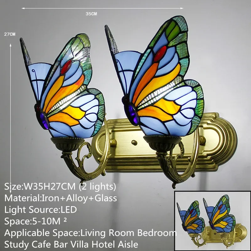 COLIN Butterfly Tiffany Wall Lamp 2