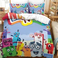 Cartoon Number-Blocks Bedding Set Duvet Cover Bed Set Quilt Cover Pillowcase Comforter King Queen Size Boys Adult 1