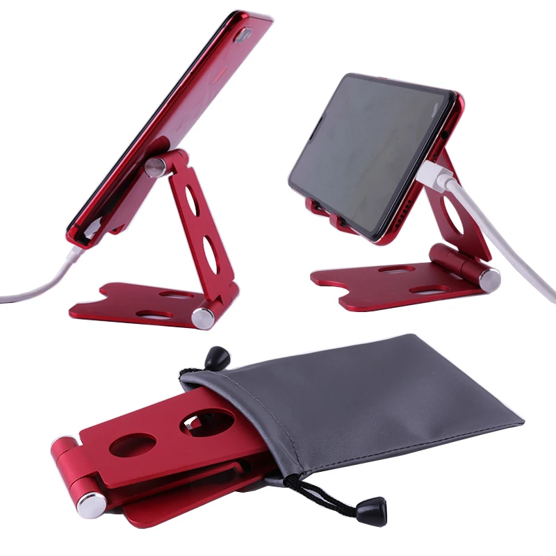 3Pcs/Lot Adjustable Universal Mobile Phone Holder Stand Metal Foldable Bracket For Office Desktop Support Tablet Aluminum Alloy