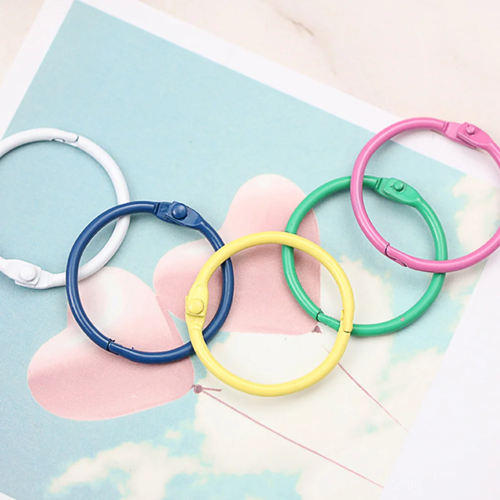 Key Chain Pendant Book Accessories Colored Opening Ring Metal Binder Rings