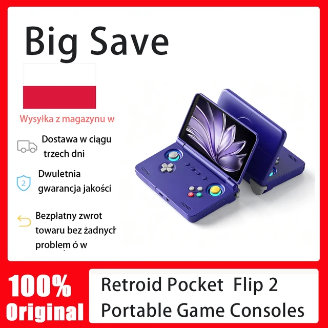 Console de jeu Android portable Retroid Pocket Flip2, écran OLED 1080P, Snapdragon 865, WiFi6, manette Hall personnalisée, lecteur de jeux rétro 1