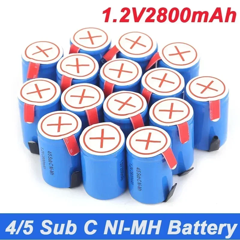 

NiMH Rechargeable Lithium Battery with Solder Rod, 1.2V, 2800mAh, 4, 5SC, SC Sub C, New, High Quality, Free Shipping