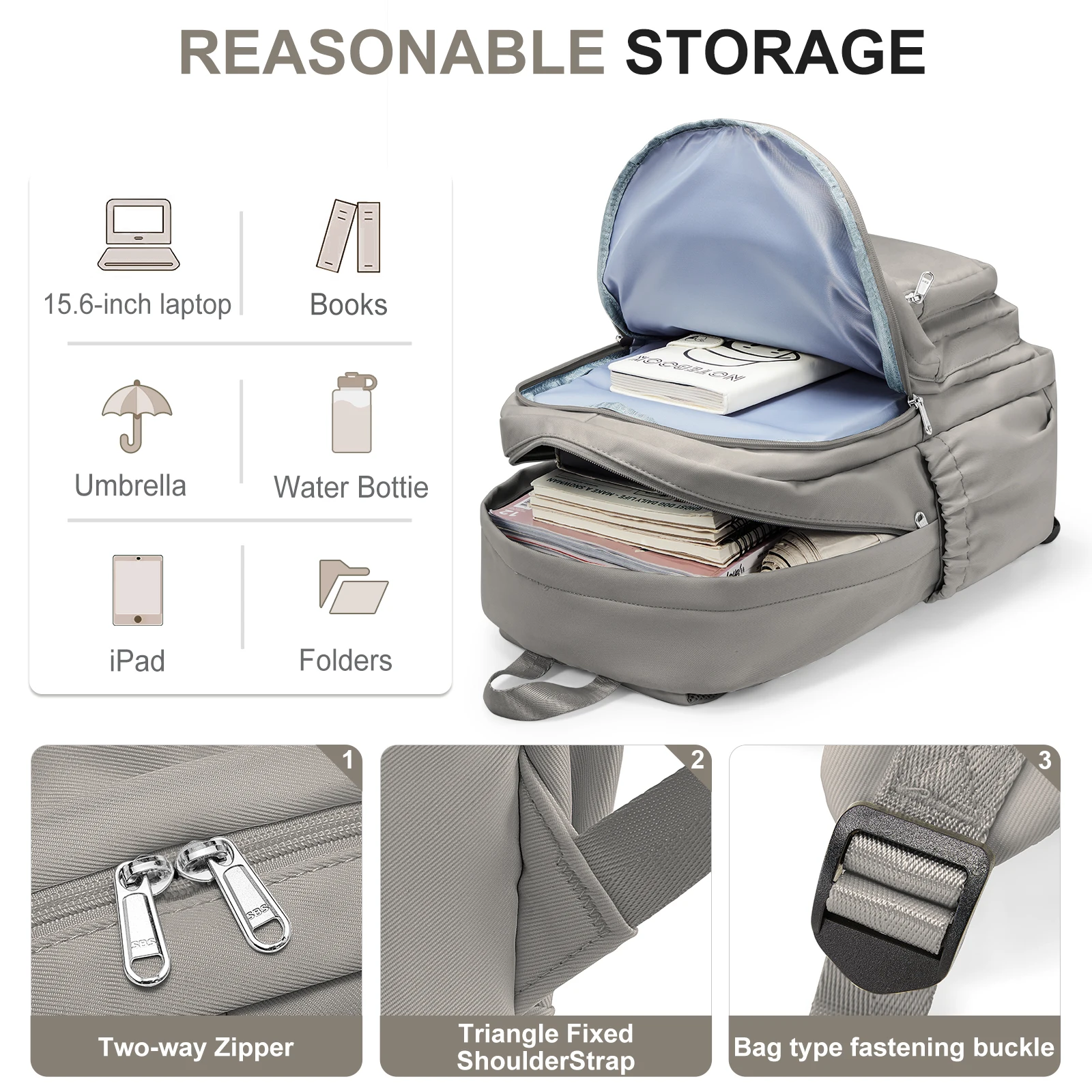 College Backpack For Women Men Lightweight High School Bag School Backpack With Lots Of Pockets Cute Bookbag For Teen Boys Girls 3
