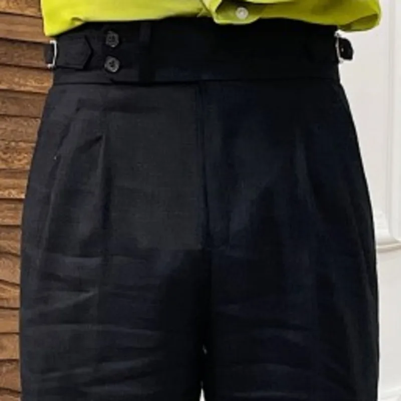 Stretch pants business pants suit pants men pants Linen Straight Leg Pant High Waist Suits for Men