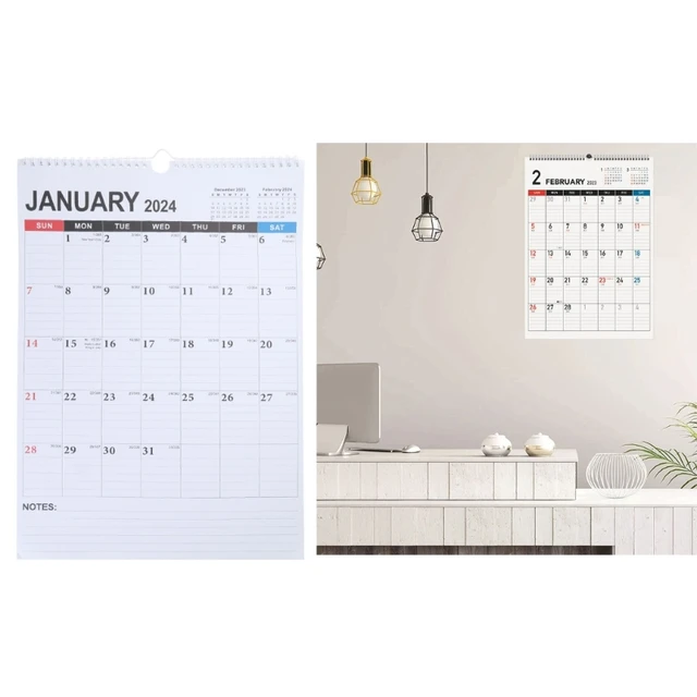Wall Calendar Durable 2023 2024 Monthly Hanging Calendar for Offices Home  Use D5QC - AliExpress