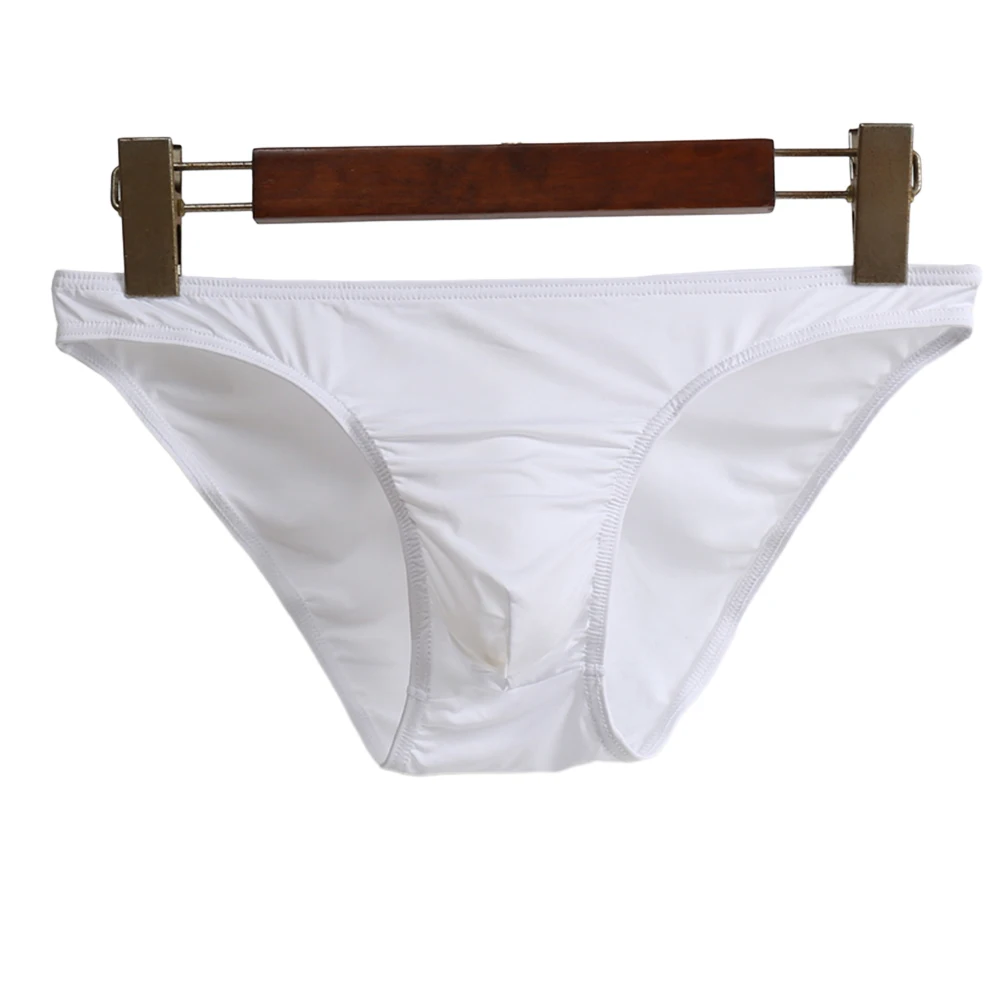 Sexy Men Bulge Pouch Thong Men's Underwear Silk Sexy Briefs Plus Size Solid Color Basic Underpants Ultra-soft Lingerie Hombre