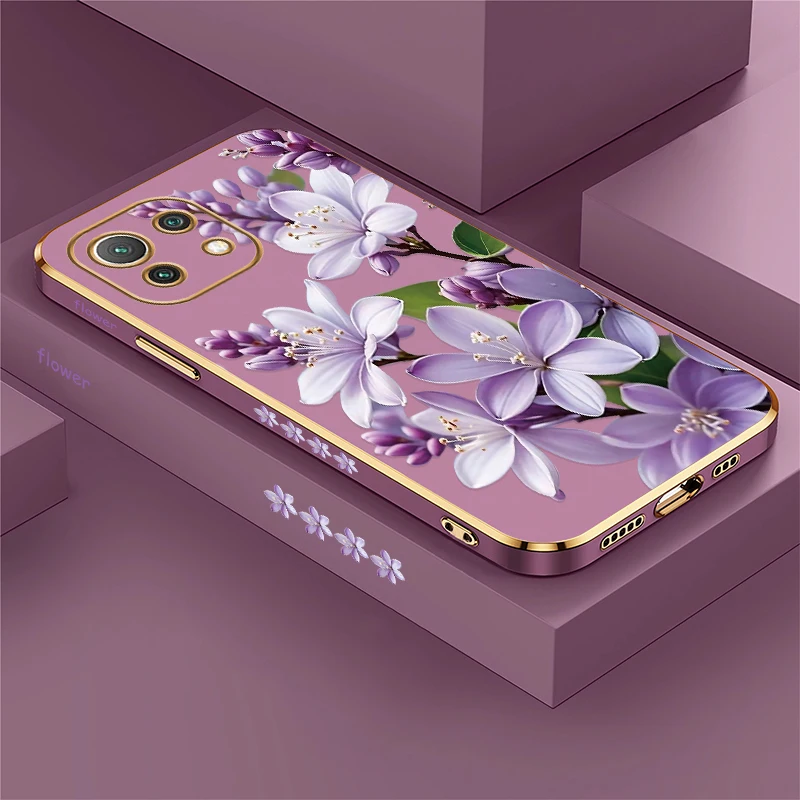 Elegant Floral Shockproof Silicone Plating Case