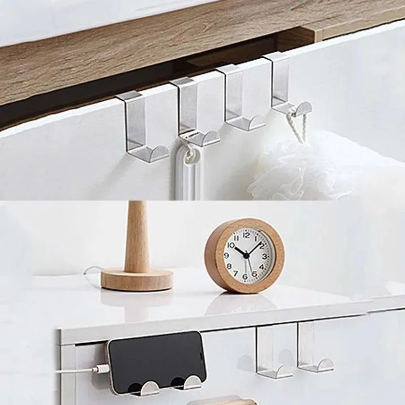 Appendiabiti Da Parete Con 5 Ganci, Organizer Multifunzione In Metallo, Per Accappatoi, Borse, Chiavi, Asciugamani, Con Viti E Biadesivo, Per Bagno, Corridoio, Cucina - 4