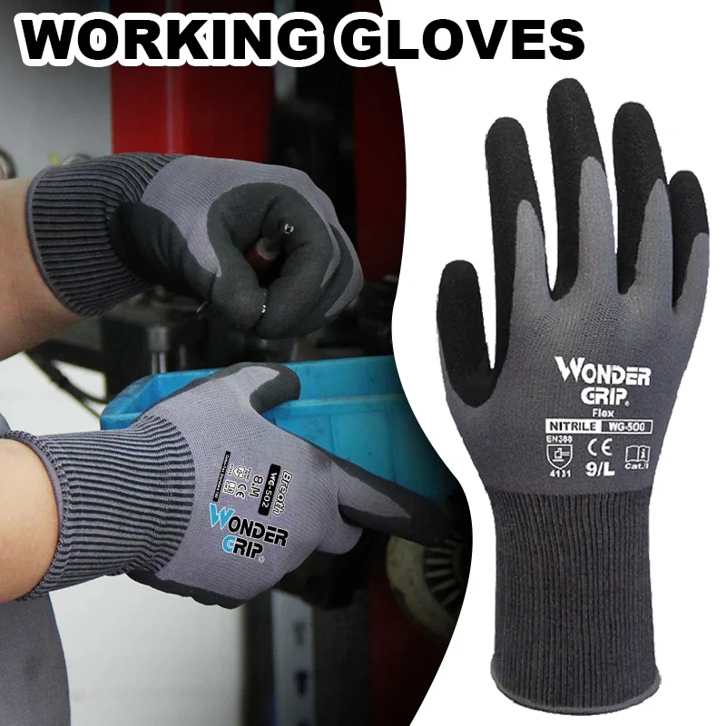 Safety Work Gardening Gloves Seamless Knit Nylon Breathable Foam Latex Coated Ideal for Home Improvement