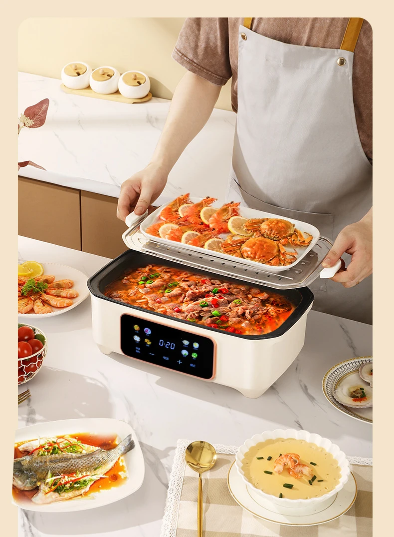 220V 36L Household Electric Steaming Pot Home Electric Food Steamer for Breakfast Stewing and Steaming Cooking Large Capacity 4