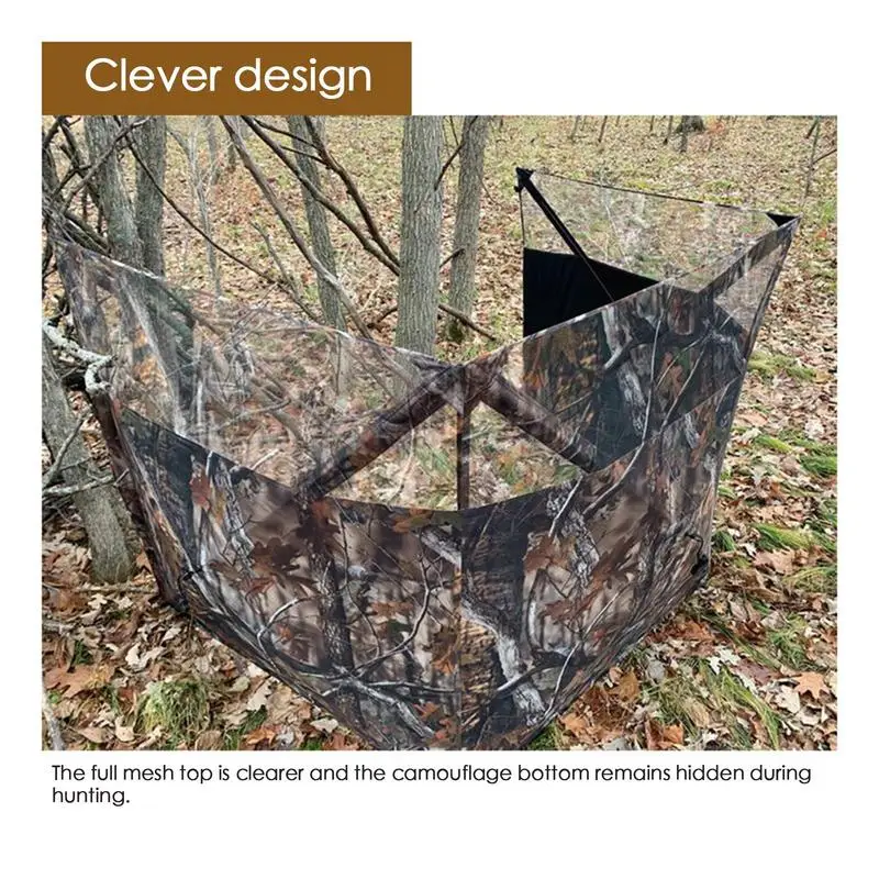 Hunting Blind Camouflage Tent For Turkey Hunting Duck Blinds Tent Deer Blinds Three-Sided Visibility For Hunters