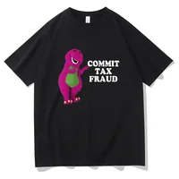 Commit Tax Fraud T Shirt Harajuku Cartoon Letter Printing T Shirt Graphic Casual Crew Neck Short Sleeve Plus Size T Shirt Women 1