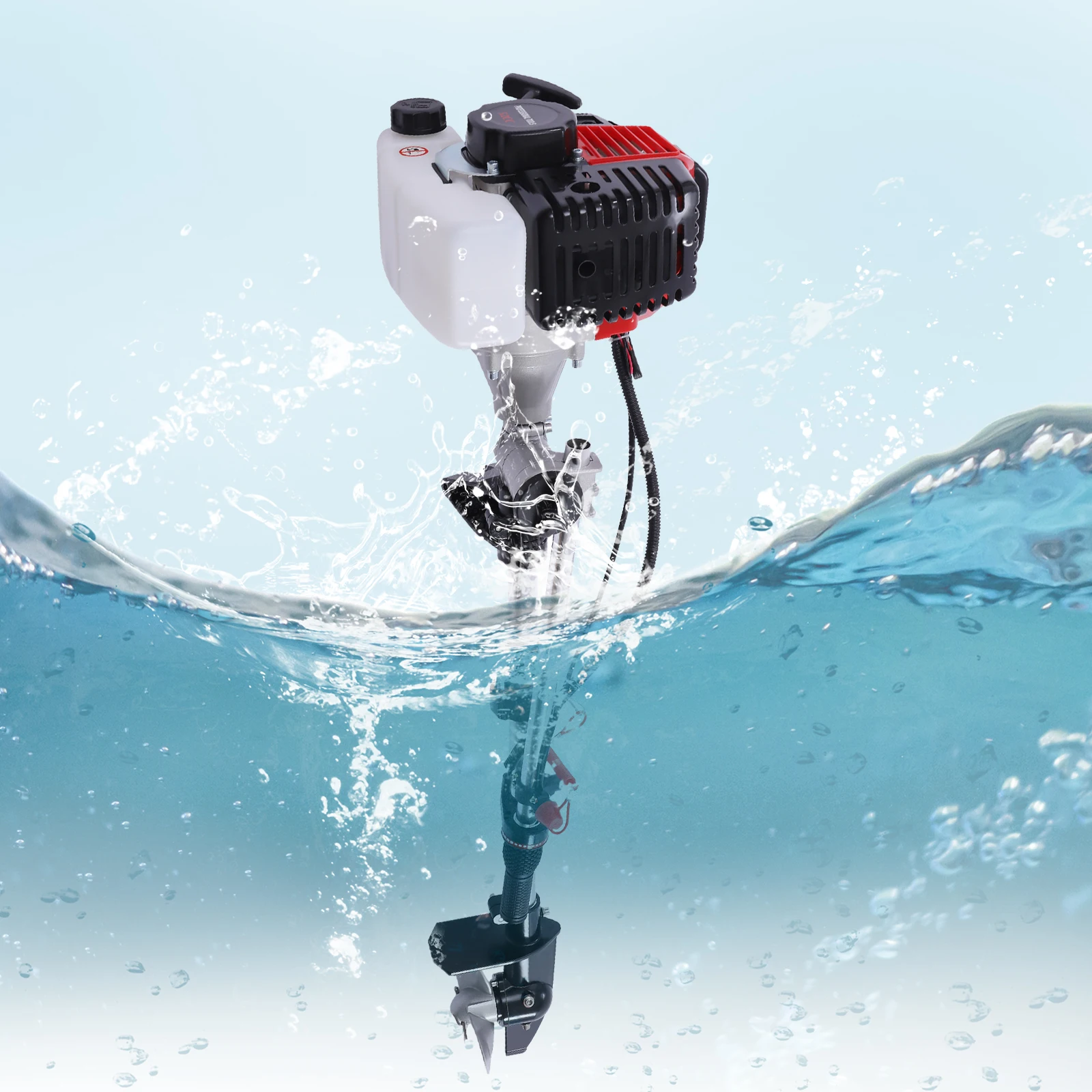 2.3HP 2 Stroke Outboard Motor Fishing Boat Engine Manual Pull Start Air Cooling CDI System 52CC 8500r/min