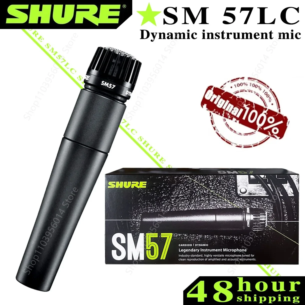 Wired Microphone SHURE SM57 Dynamic Microphone Professional Wired Handheld Cardioid Mic For Stage Studio Recording