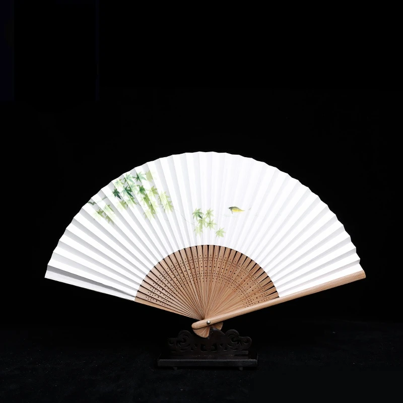 

Folding Fan Hand Fan Chinese Style Ventilatore Bamboo Ventilator Abanicos Para Boda Dancing Performance Props Portable Summer