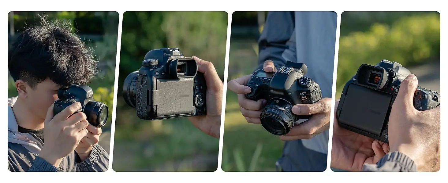Weiches langes Sucher-Augenmuschel-Okular für Canon EOS 90D 80D 70D 60D 77D 6D Mark II 5D Mark II Rebel T7 T6 für Canon EB EF Eye Cup – Detail 12
