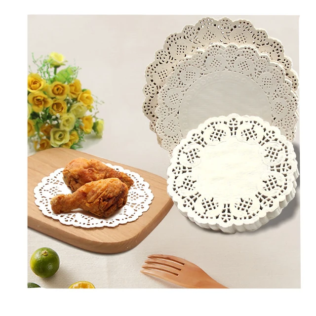 140 Sheets Lace Paper Doilies White Round Food Paper Pad for