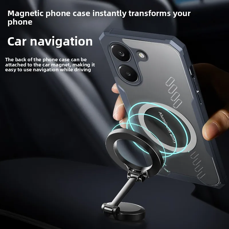 Cooling Clear Acrylic Magnetic Mount Car Case with Airbag Shockproof Transparent Cover