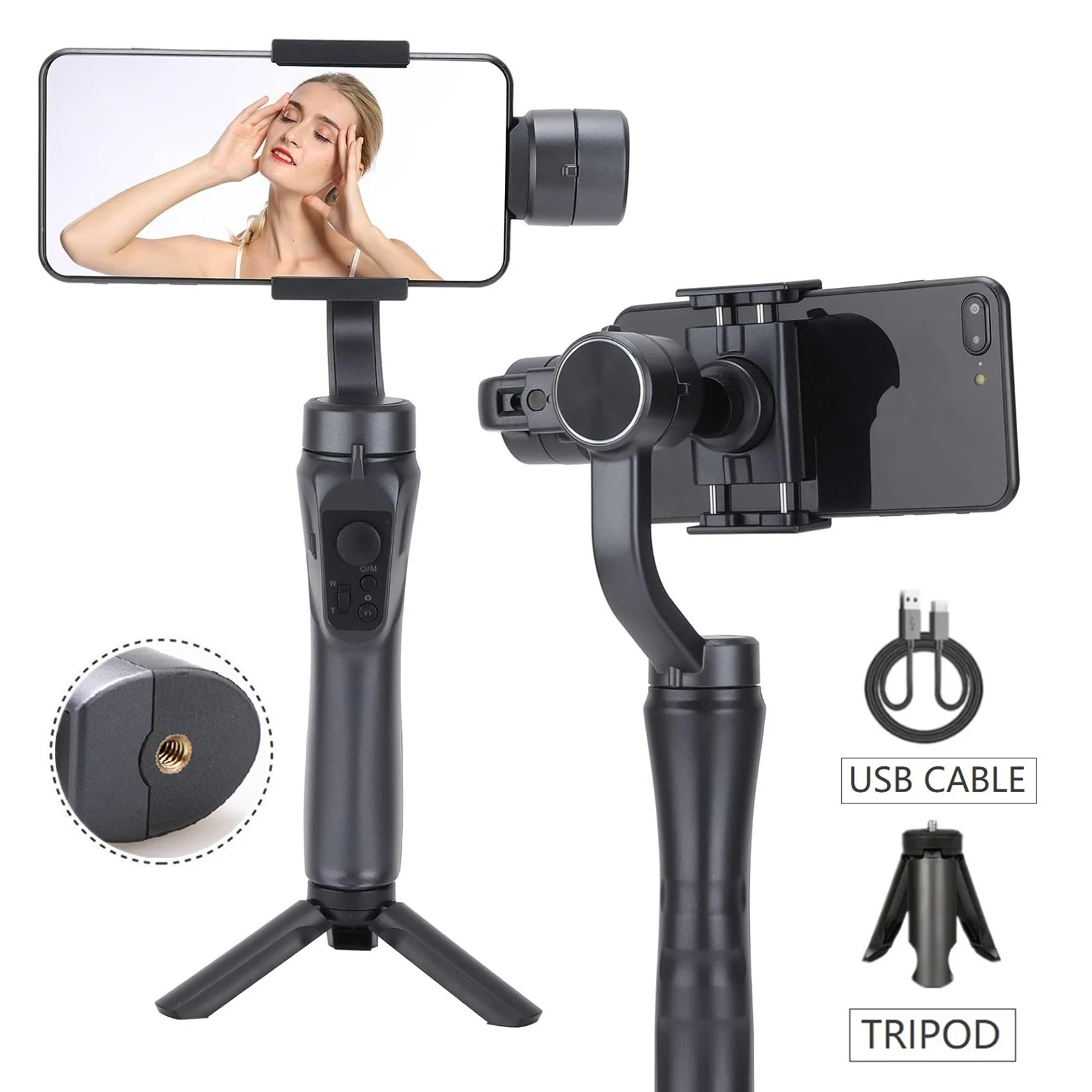 

Smartphone Stabilizer 3-Axis Gimbal Phone Selfie Stick Tripod for Mobile Phone Holder for Anti Shake Video and Travel Shooting