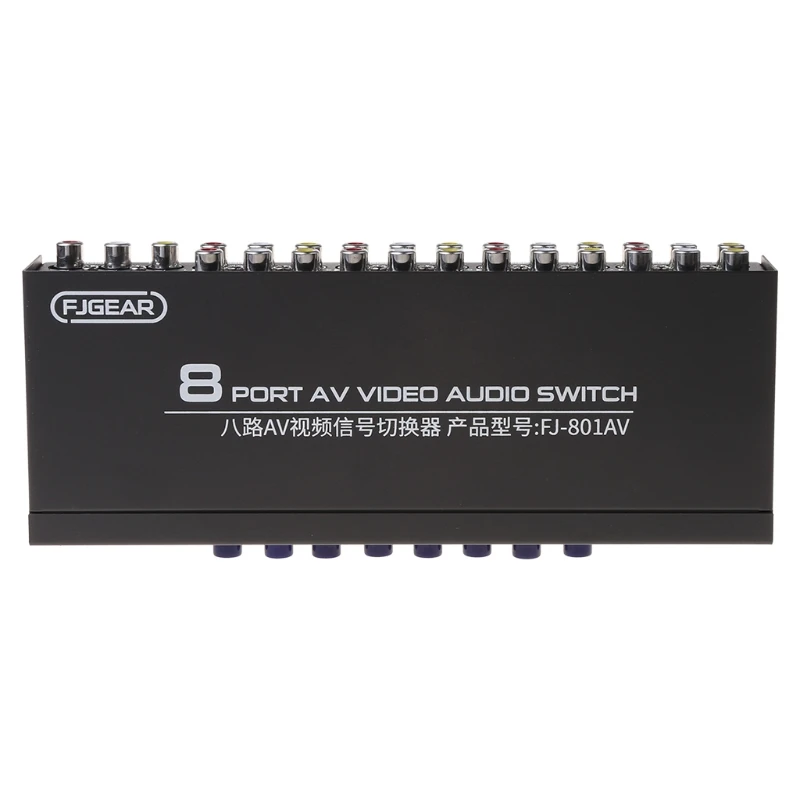Comutador 8-way av switch rca, saída 8