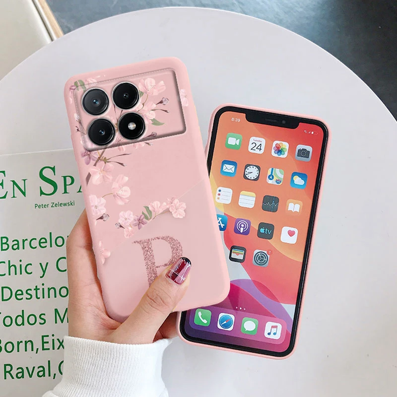 For Poco X6 Pro Case Cute Flowers Letters Shockproof Soft Silicon Protector Coque For Xiaomi PocoX6 Pro Phone Case X 6 Pro Funda 4