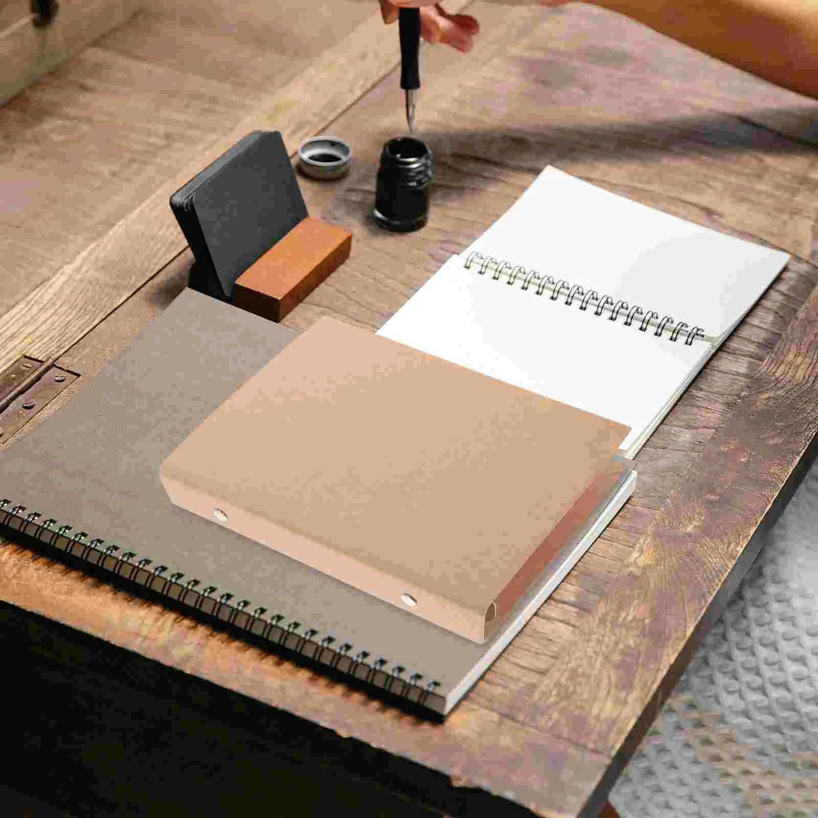 

Чехол-книжка с листьями, Обложка из крафт-бумаги, повязка на глаза, эстетические зажимы, круглая защита, чехлы для блокнотов, планировщиков