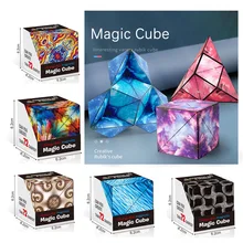 

Magnetic Magic Cube 3D Geometric Vertical Blocks Decompression Toy Deformation Kids Adults Stress Relief Puzzle Toy 2022 New