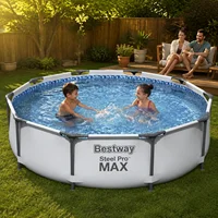Ensemble de piscine Steel Pro MAX 305x76 cm, piscine ronde gonflable pour la famille, la cour, le jardin, avec parois renforcées Tritech, système FrameLink, installation facile, plaisir estival durable 1