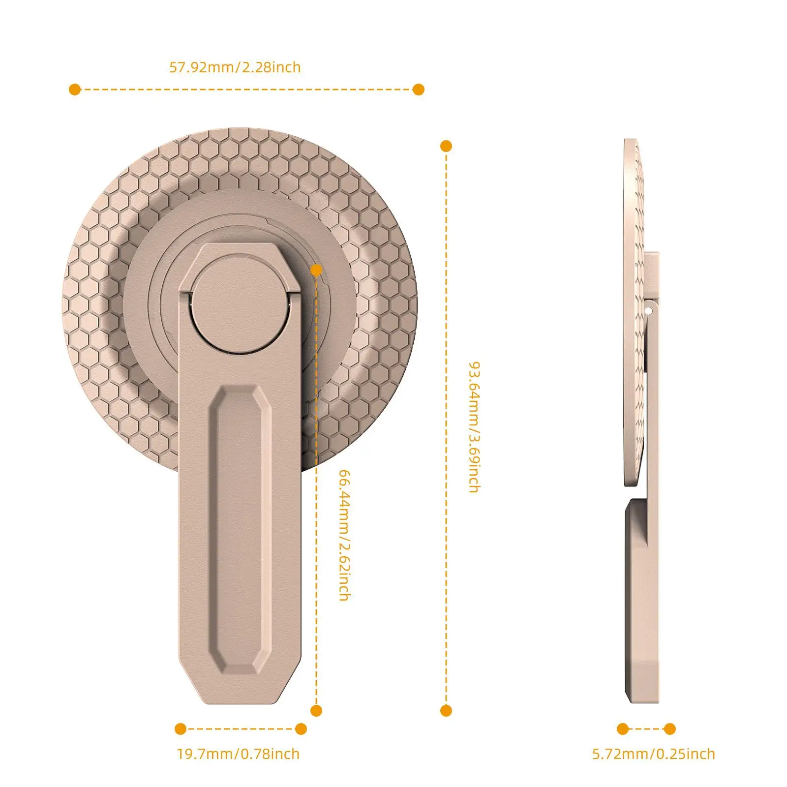 Magnetic 360° Rotation Gym Metal Phone Stand with Innovative Pressure-Relief Hinge Design