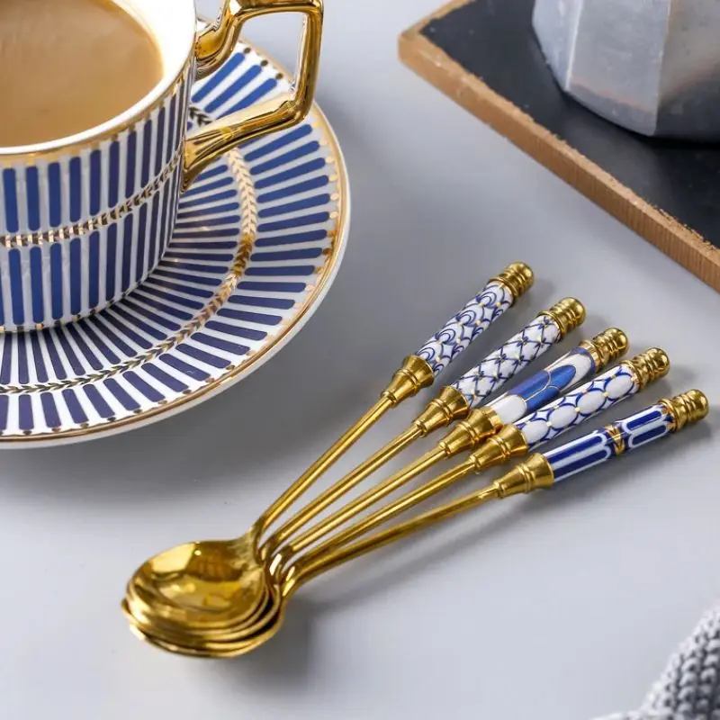 Cucchiaio Da Dessert In Acciaio Inossidabile Con Manico In Ceramica – 13,3 Cm, Per Caffè, Tè E Dolci, Regalo Originale - 2