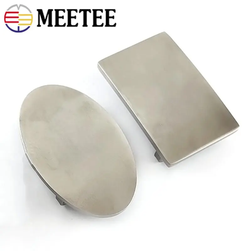 Metal Field Shop 304L Stainless Steel Smooth Plain Belts Buckles 35/40mm Leather Craft Belt Fitting 35mm Oval / 5pcs