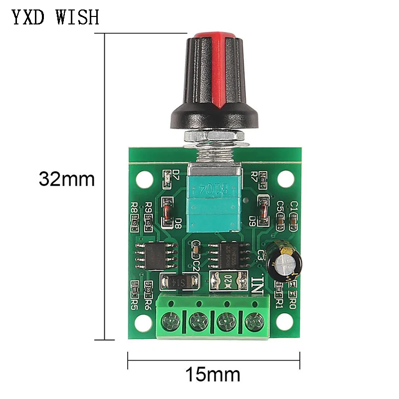 5pcs DC 1.8V 3V 5V 6V 12V 2A PWM Motor Speed Controller Low Voltage Motor Speed Control Switch PWM Adjustable Drive Module