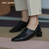 2025 Spring Summer Arrive Dress Office Shoes Women Pumps Genuine Leather Shoes Square Toe High Heels Single Shoes Heels Women