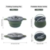 Camping Cookware Set Food-grade Silicone Folding Outdoor Tableware Cookset Cooking Kit Pot Kettle Bowl Hiking Picnic Equipment 2