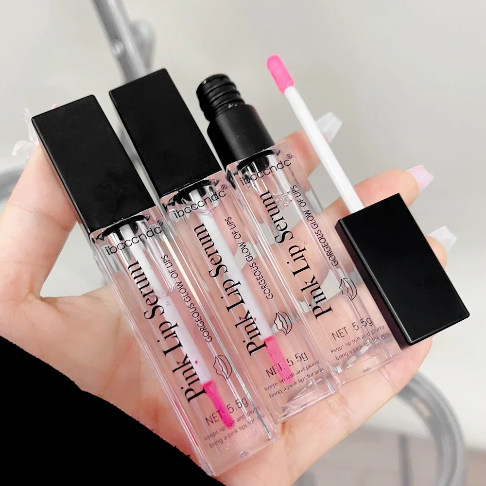 Natural Pink Serum Lips Remove Dark Lip Gloss Lightening Lipgloss Cream Balm Repair Fine Line Brighten Lip Exfoliator