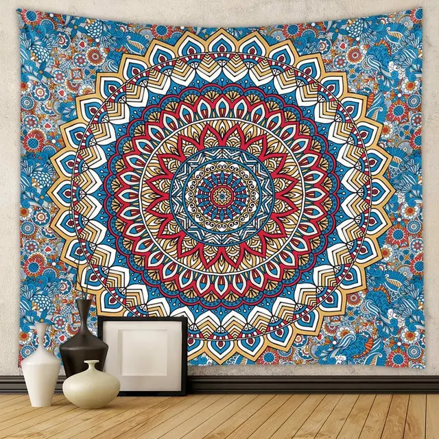 Green Mandala Wall Tapestry 1
