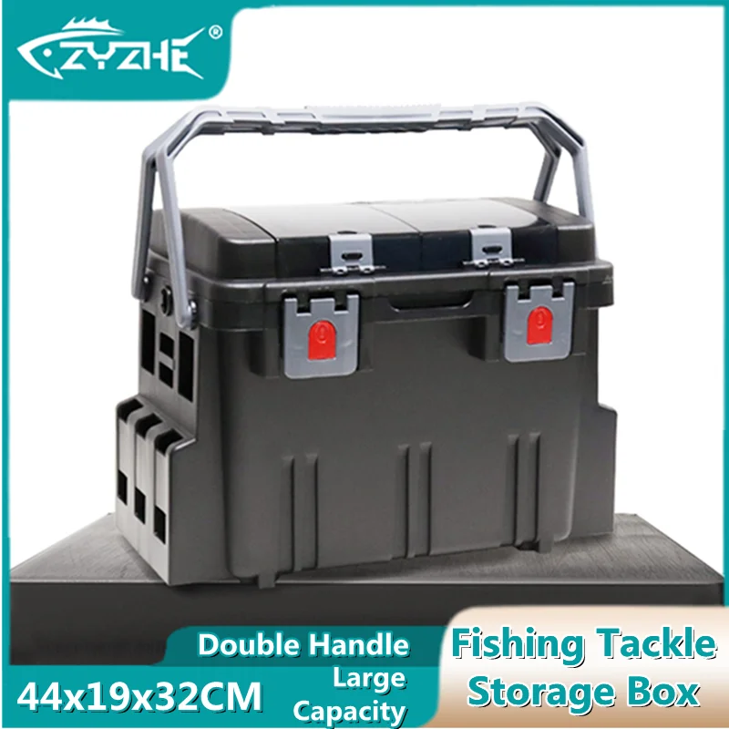 ZYZ Fishing Tackle Box Double Handle High Strength Sittable Large Capacity  Outdoor Tank Fishing Accessories Storage Case - AliExpress