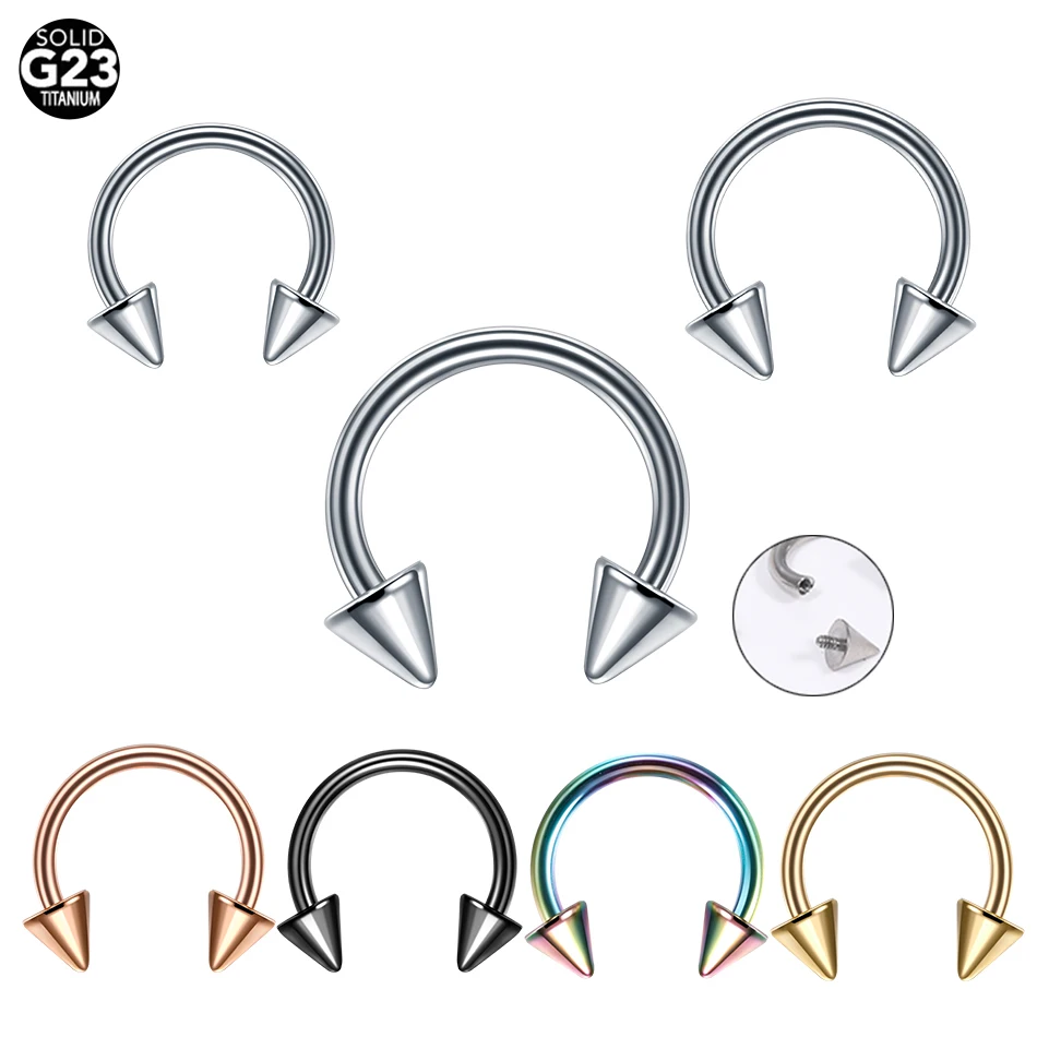 1Pc Titanium Circular Barbell Hoefijzer Neus Ringen 16G Neus Septum Piercings Oor Helix Kraakbeen Wenkbrauw Lip Piercings Sieraden