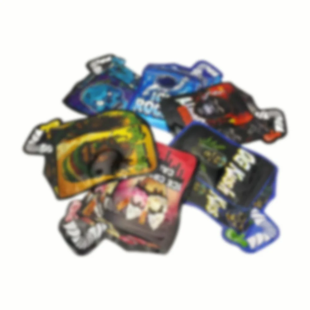 30Pcs Spice Coffee Herb Powder Zip Lock Pouch Cartoon Packaging Mylar Bag Wateproof Food Storage Bags Resealable Pouches