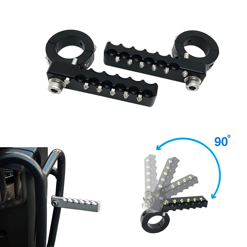 

Motorcycle Highway Front Foot Pegs Folding Footrests Clamps 22-25mm For BMW R1250GS R1200GS LC ADV Adventure HP GSA 2013-2022