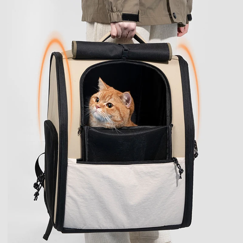 Pet Travel Backpack For Cats First Class Cabin Double Shoulder Outdoor Bag Breathable Portable Supplies Cat Carrier Bag
