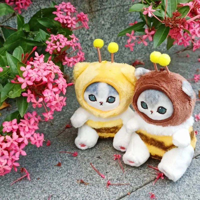 Miniso 23cm Authentic Mofusand Shark Cat Bee Series Plush Doll Throw Pillow Cute Cartoon Decoration Pendant Children Gift Toys