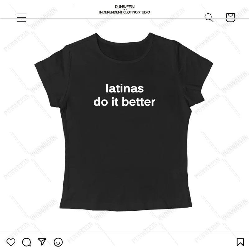 latinas do it better print T-shirt Cute Women\'s Short sleeve Crop Tops Harajuku Goth Baby Tees Retro Latin Female Sexy Y2K Tops