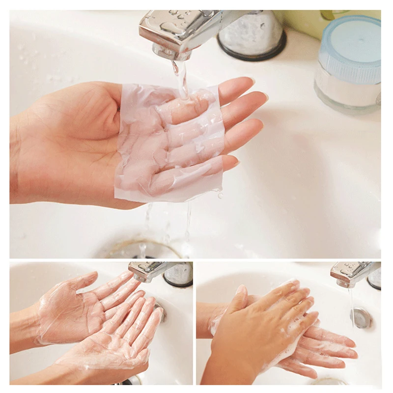 Hand Wash Paper Soap Pull Type Soap Roll Flakes Travel Portable Scented Slice Bath Skin Care hand soap,disposable soap paper